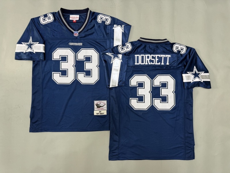 Men 2025 Nike Dallas Cowboys #33 Dorsett Blue Throwback Limited NFL Jersey 003